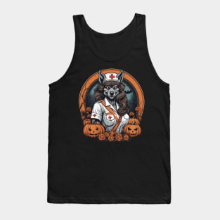 Werewolf nurse practitioner Halloween design Tank Top